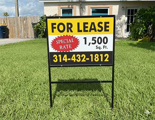 Aluminum Sign in Frame