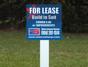 2x2 commercial signs for lot marking, suite identification, and directional placement