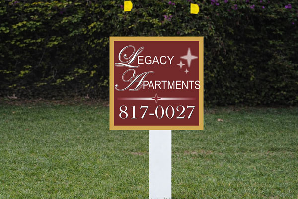2x2 apartment signs for wayfinding, building markers, and small placements