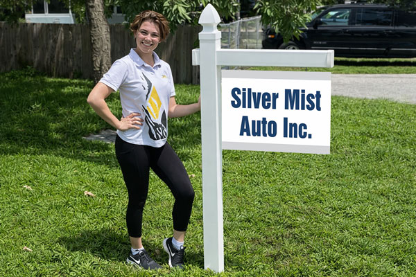 18x24 aluminum signs mounted with yard arm for long-term outdoor use