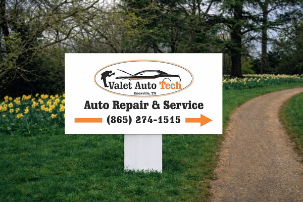 2x4 automobile signs for lot directions and vehicle section markers