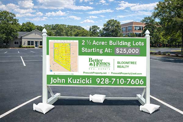 4x8 Better Homes and Gardens style sign with self-standing post kit for pavement installs