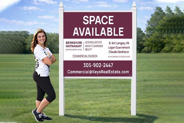 4x4 sign mounted outdoors with standard PVC post kit