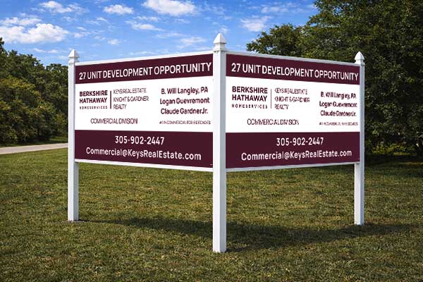 4x8 Berkshire Hathaway style sign mounted outdoors for maximum listing visibility