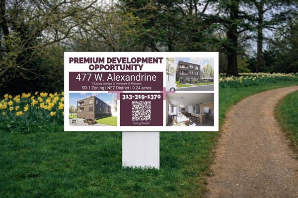 2x4 Berkshire Hathaway style directional sign for turns, entrances, and open house guidance