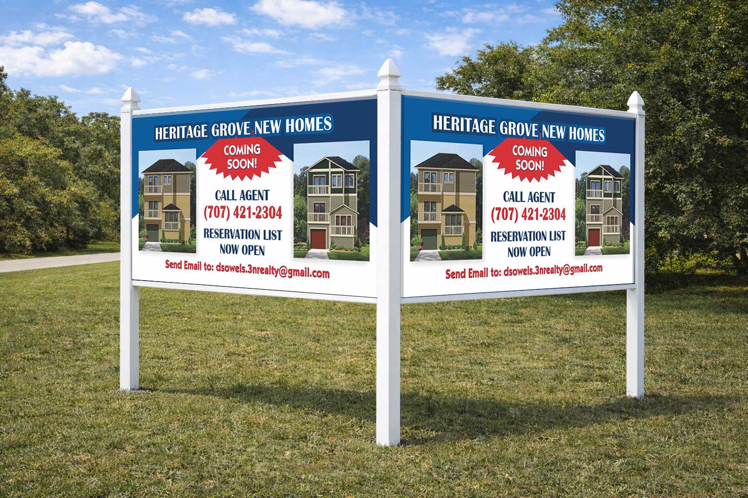 4x8 builder sign installed at construction site