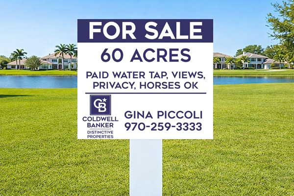 2x2 Coldwell Banker sign for lot marking and small directional placement