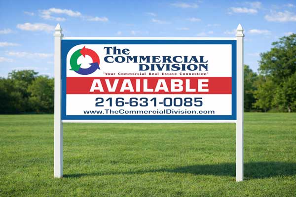 4x8 commercial site sign mounted outdoors for business and property visibility