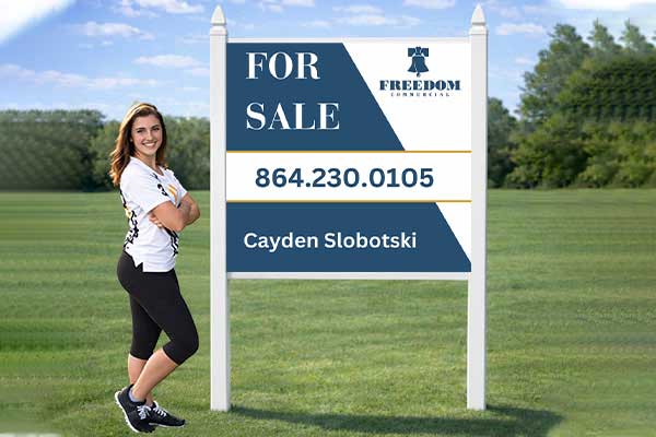 4x4 commercial site sign mounted outdoors with standard PVC post kit