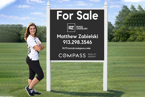 4x4 Compass sign mounted with PVC post kit