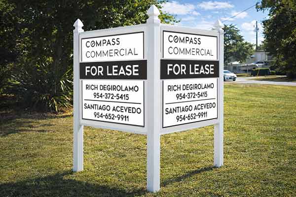 4x4 Compass sign mounted with Arrow post kit