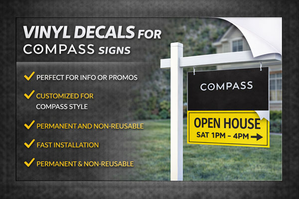 vinyl sign overlays used to update dates, times, and contact details