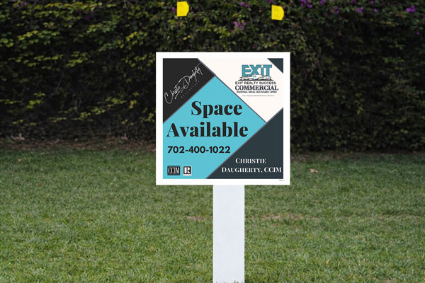 2x2 EXIT Realty signs for lot marking and small directional placement