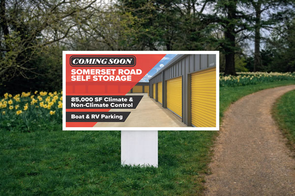 2x4 Fathom Realty directional sign for open house traffic