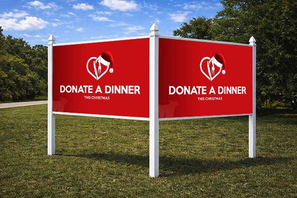 4x8 fundraising event sign installed outdoors