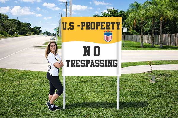 4x4 government sign mounted outdoors