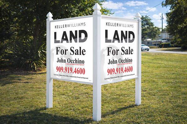 4x4 Keller Williams sign mounted with PVC post kit