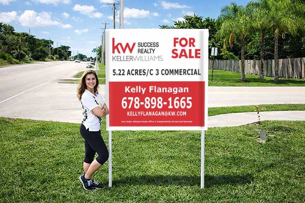 4x4 Keller Williams sign with metal post kit