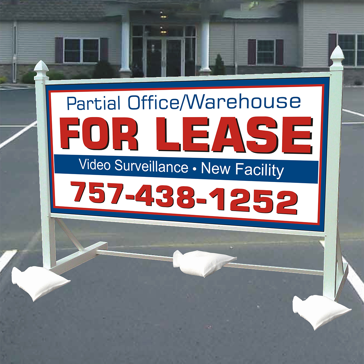 4x8 Real Estate sign with Self Standing Post Kit