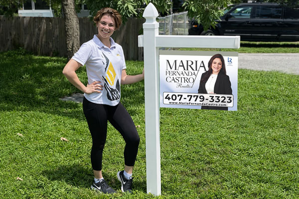 18x24 aluminum signs mounted with yard arm for long-term outdoor use