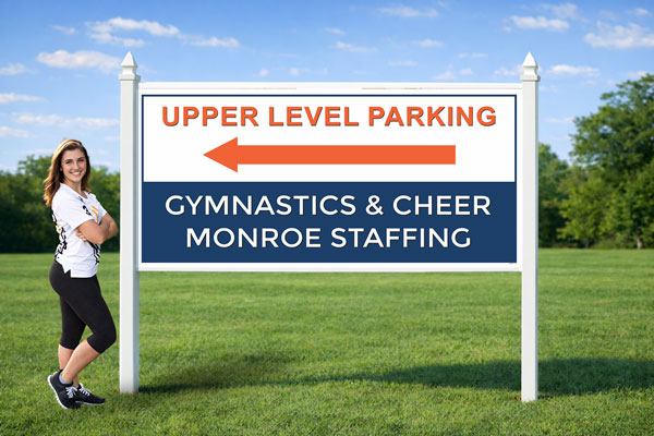 4x8 office sign installed outdoors at corporate property