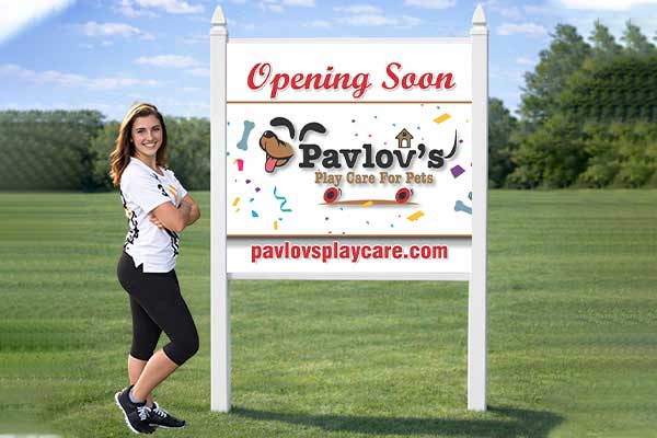 Opening Signs installed outdoors