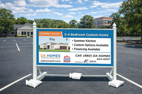 4x8 grand opening sign installed outdoors