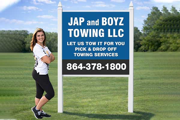 4x4 outdoor site sign mounted outdoors with standard PVC post kit