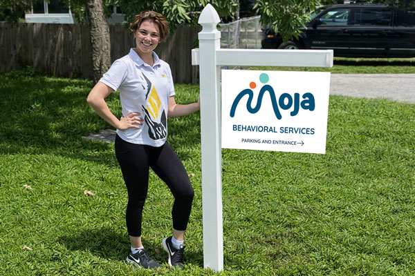 18x24 aluminum signs mounted with yard arm for long-term outdoor use