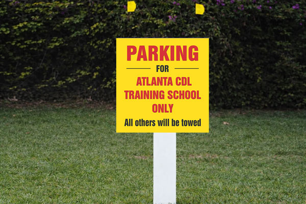 2x2 parking lot signs for small space markers