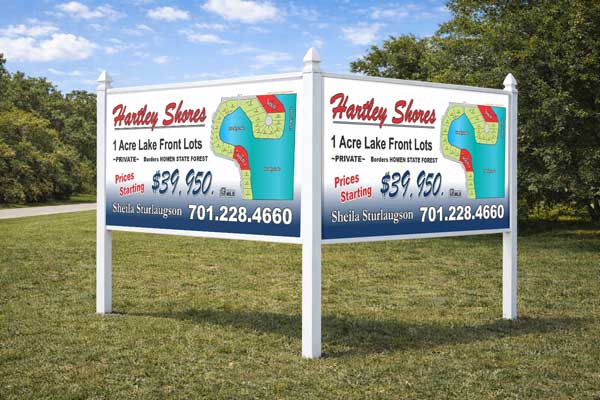 4x8 property sign mounted outdoors for maximum visibility