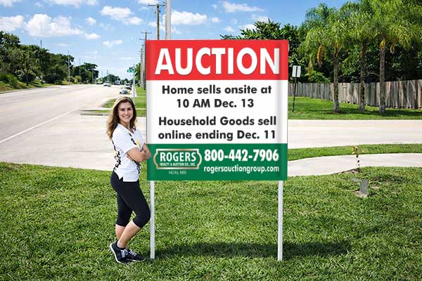 4x4 custom real estate sign with metal post kit