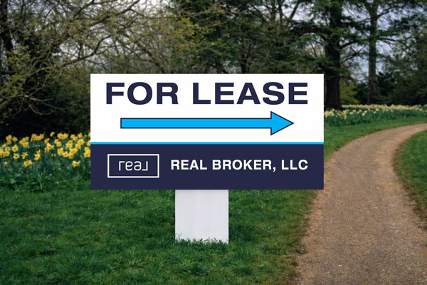 2x4 Real Broker directional sign for open house traffic