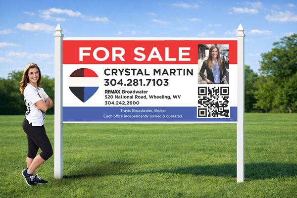 4x8 RE/MAX real estate sign installed outdoors