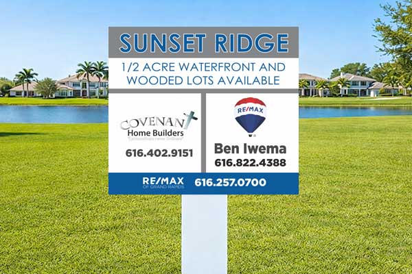 2x2 small auction lot signs for parcel marking and bidder navigation