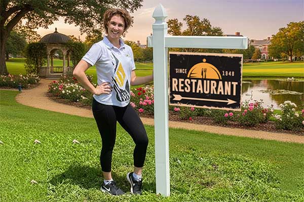 18x24 aluminum signs mounted with yard arm for long-term outdoor use