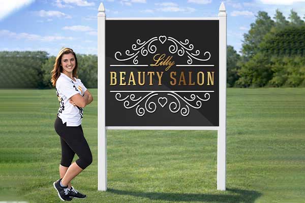 Salon Signs installed outdoors