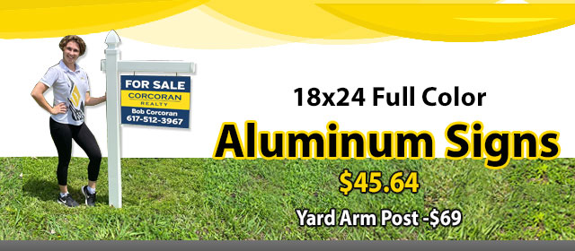 18x24 site signs mounted in yard arm posts