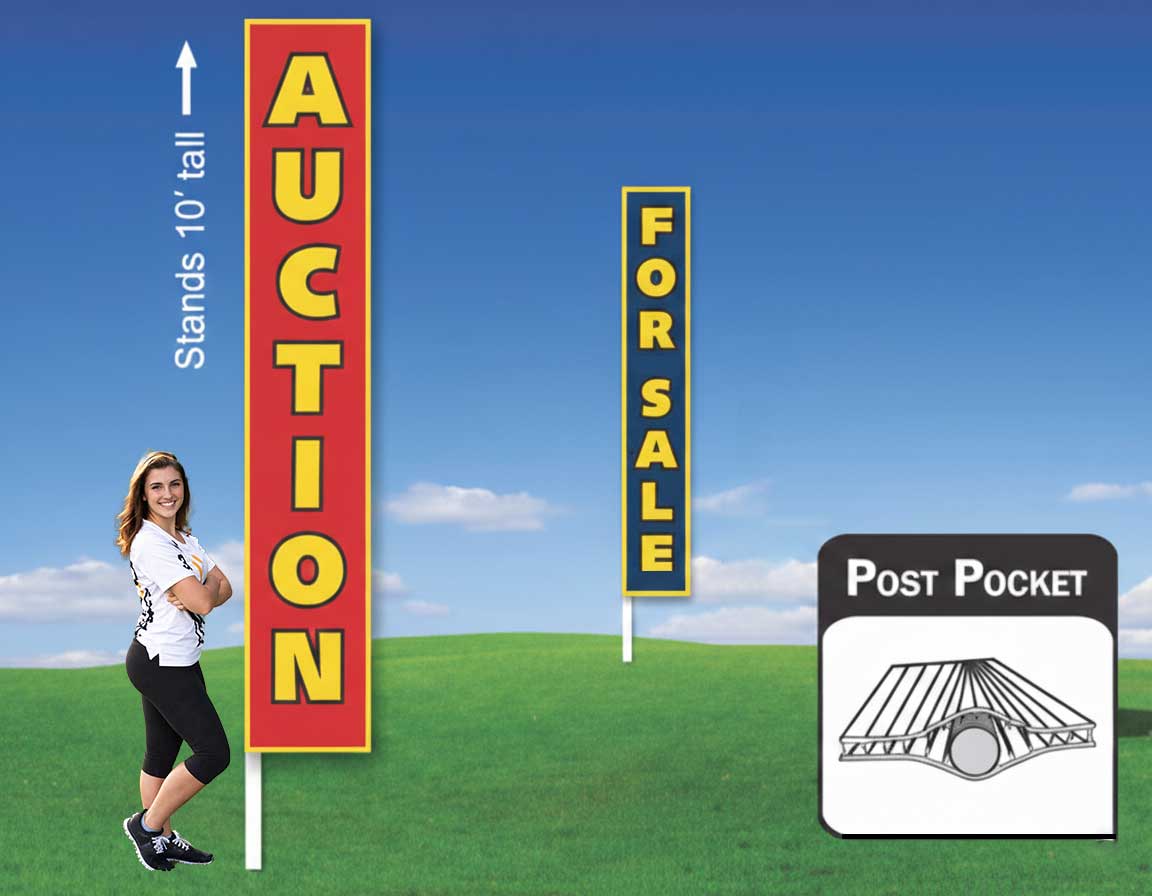 96x16 tall vertical sign for high roadside visibility
