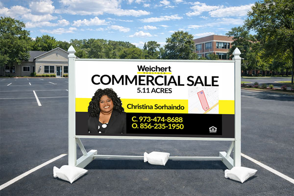4x8 Weichert Realtors real estate sign installed outdoors